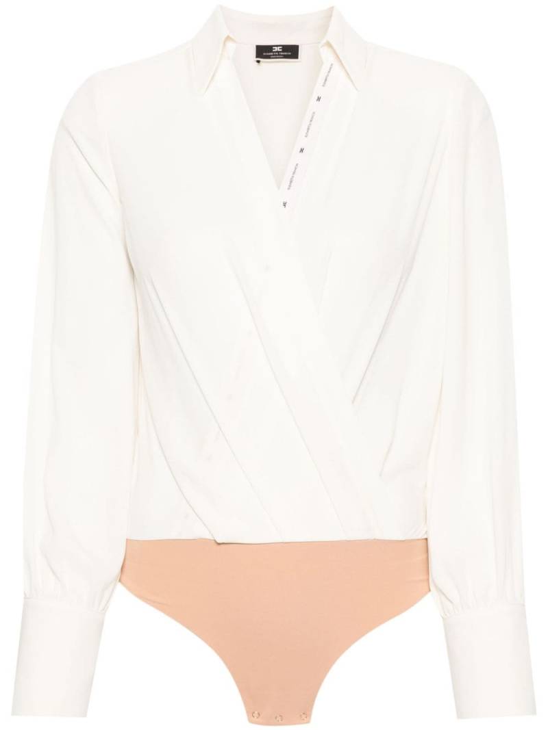 Elisabetta Franchi Semi-transparenter Body mit V-Ausschnitt - Nude von Elisabetta Franchi