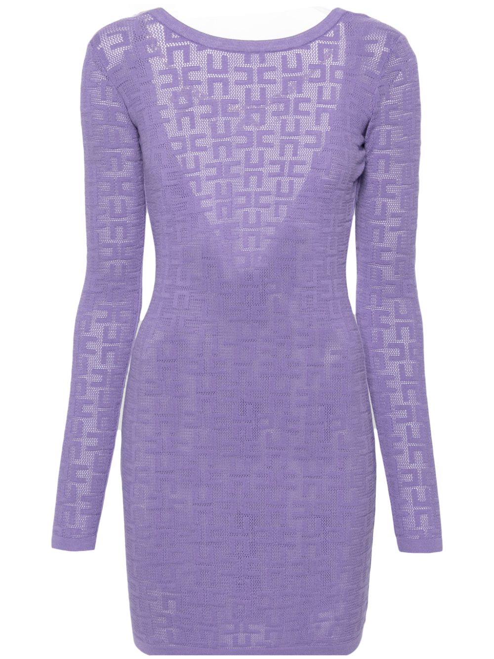 Elisabetta Franchi Lochstrick-Minikleid mit Kettendetail - Violett von Elisabetta Franchi