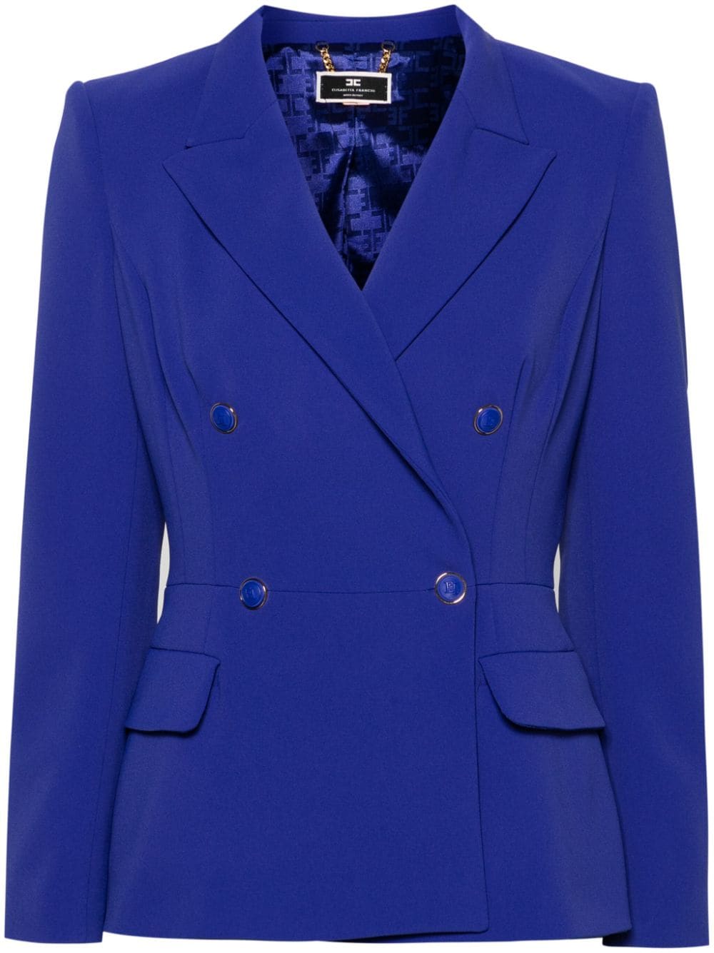 Elisabetta Franchi Doppelreihiger Blazer mit Schößchen - Blau von Elisabetta Franchi