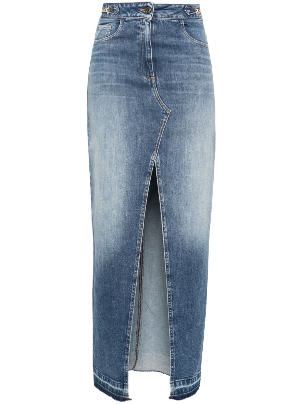 Elisabetta Franchi Jeans-Maxirock mit Horsebit-Detail - Blau von Elisabetta Franchi