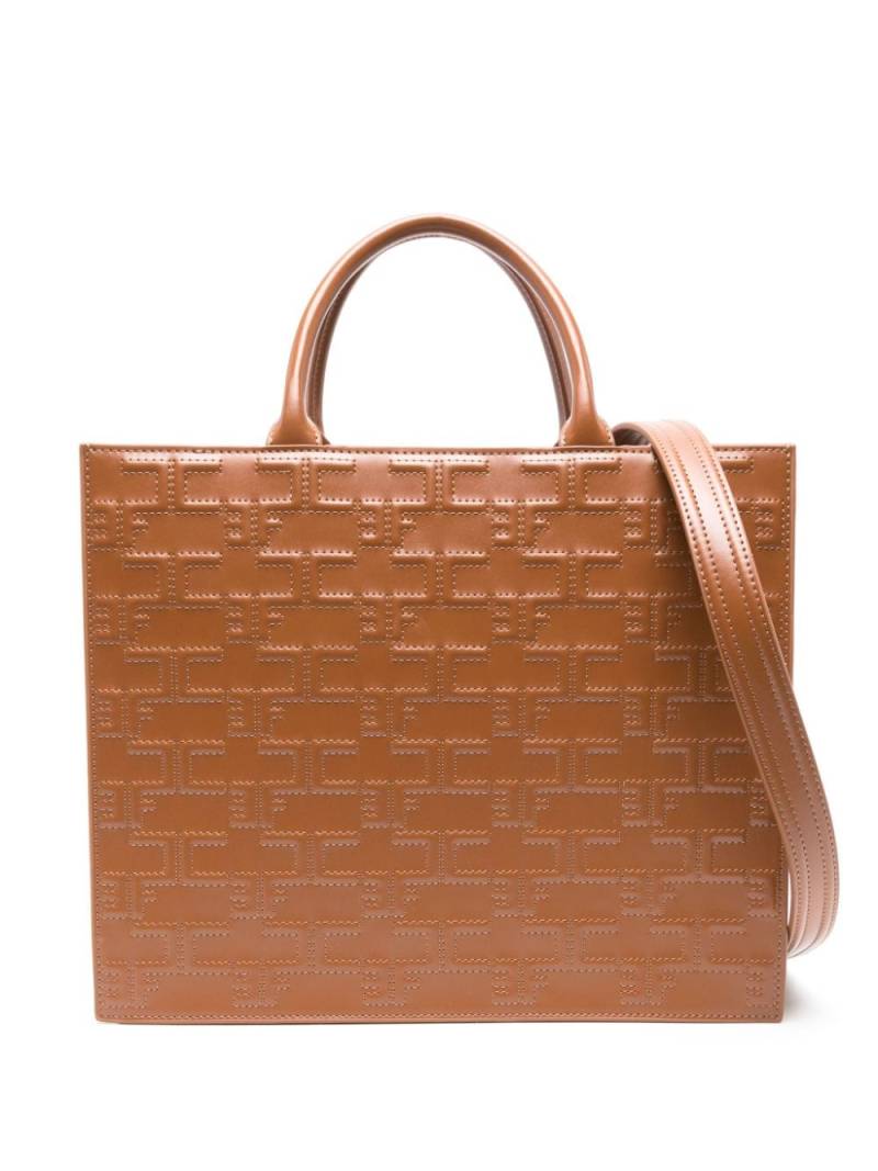 Elisabetta Franchi Großer Shopper mit Monogramm - Braun von Elisabetta Franchi