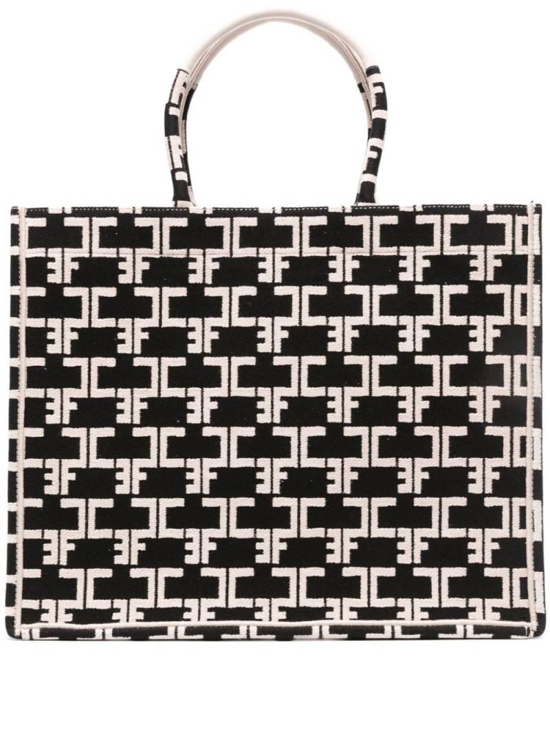 Elisabetta Franchi Großer Shopper mit Monogramm - Schwarz von Elisabetta Franchi