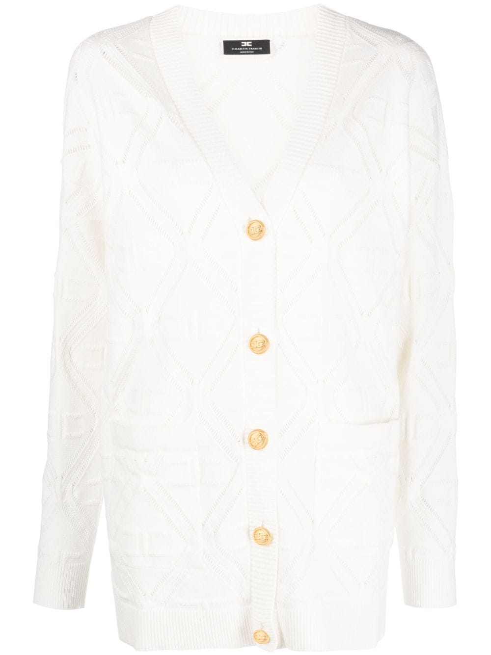 Elisabetta Franchi Cardigan mit CC-Logo - Weiß von Elisabetta Franchi