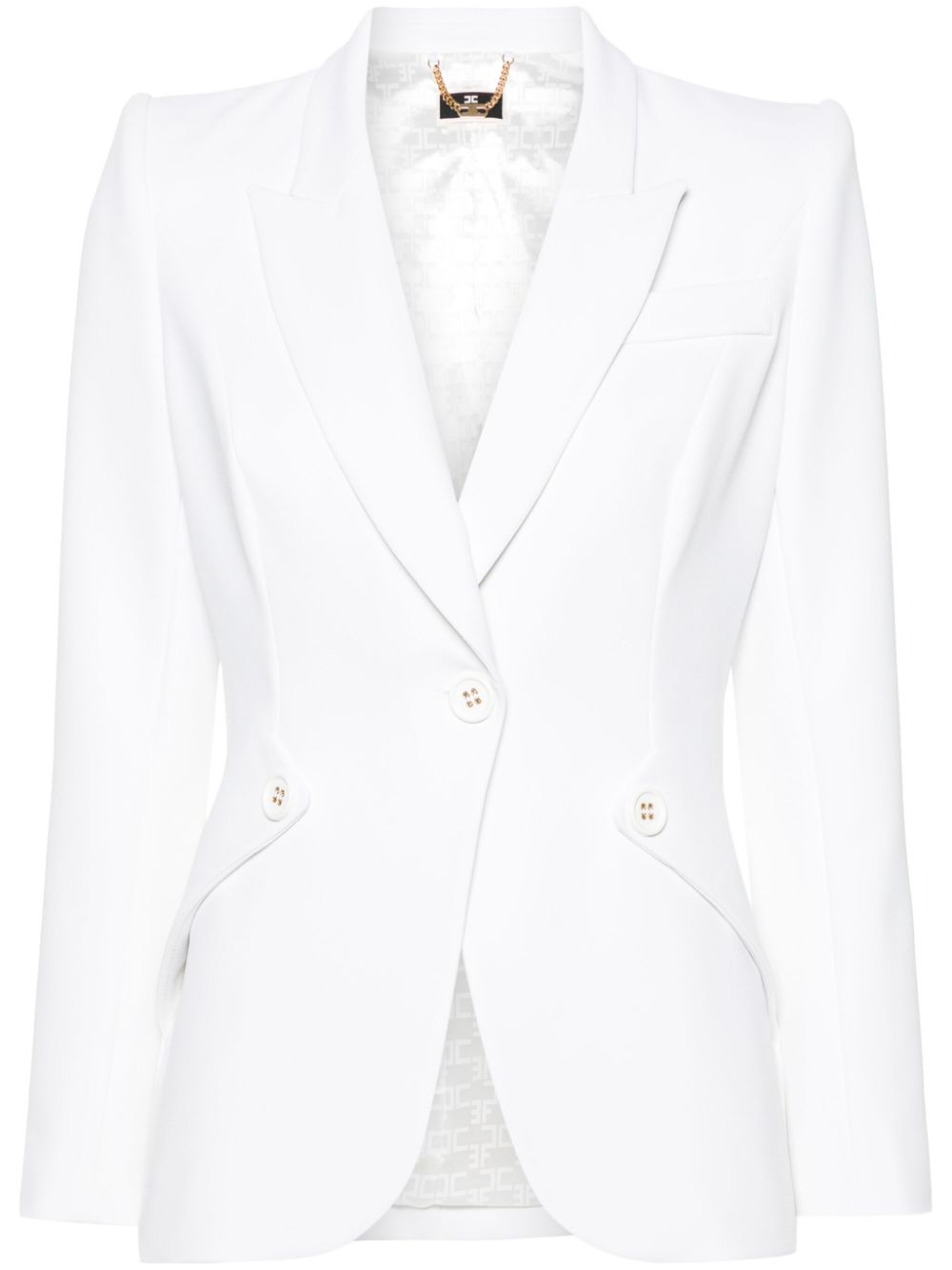 Elisabetta Franchi Einreihiger Blazer aus Krepp - Weiß von Elisabetta Franchi