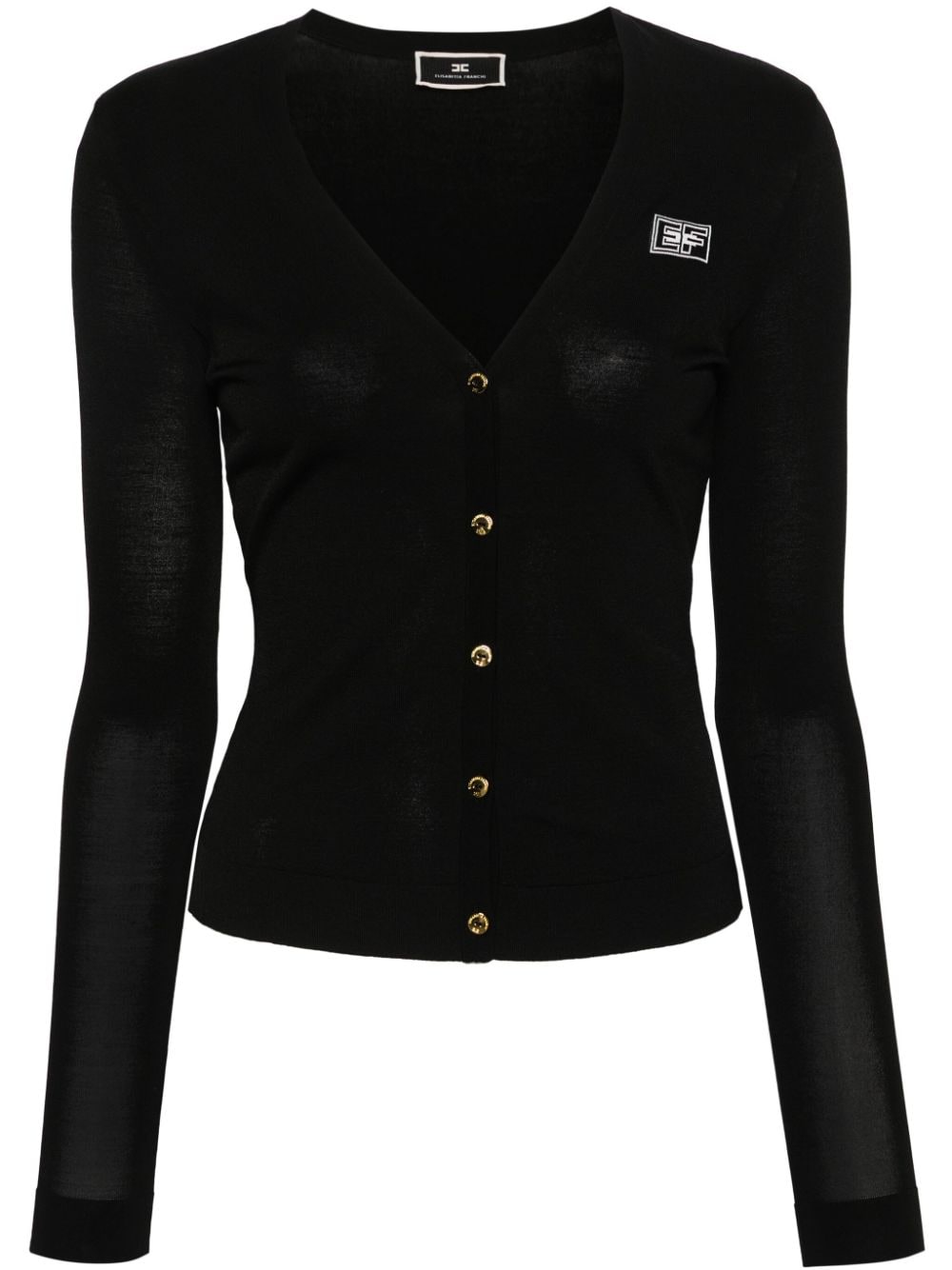 Elisabetta Franchi Jacquard-Cardigan mit Logo - Schwarz von Elisabetta Franchi