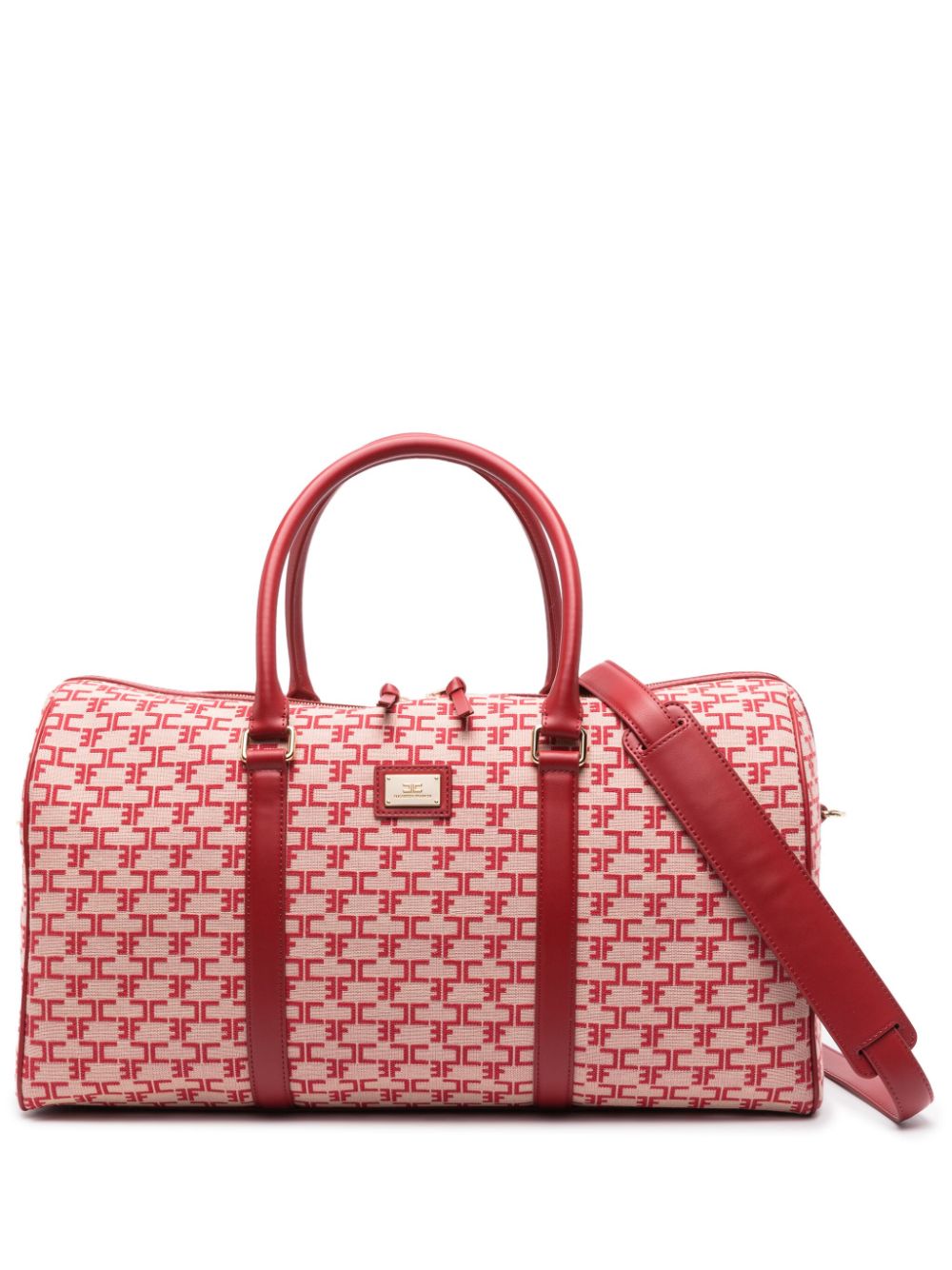 Elisabetta Franchi Reisetasche aus Monogramm-Jacquard - Rosa von Elisabetta Franchi