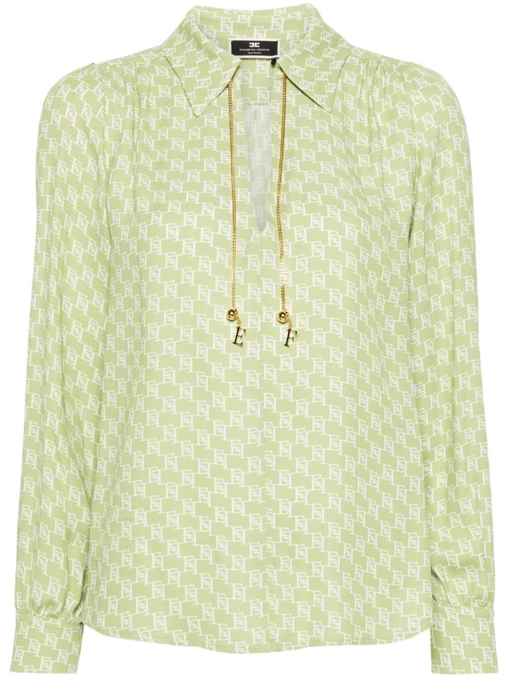 Elisabetta Franchi Bluse mit Monogramm-Print - Grün von Elisabetta Franchi