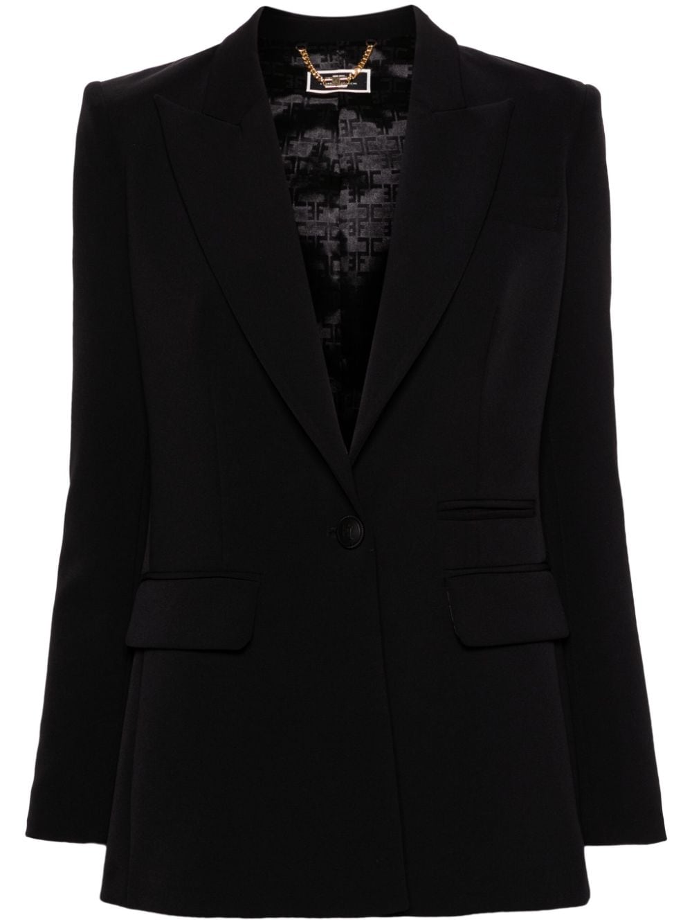 Elisabetta Franchi Einreihiger Blazer aus Krepp - Schwarz von Elisabetta Franchi