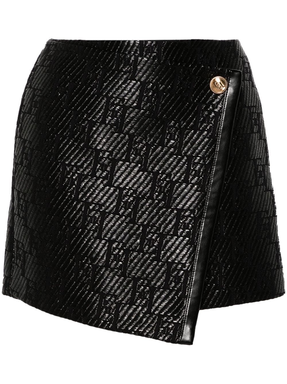 Elisabetta Franchi Gewickelter Jacquard-Minirock - Schwarz von Elisabetta Franchi