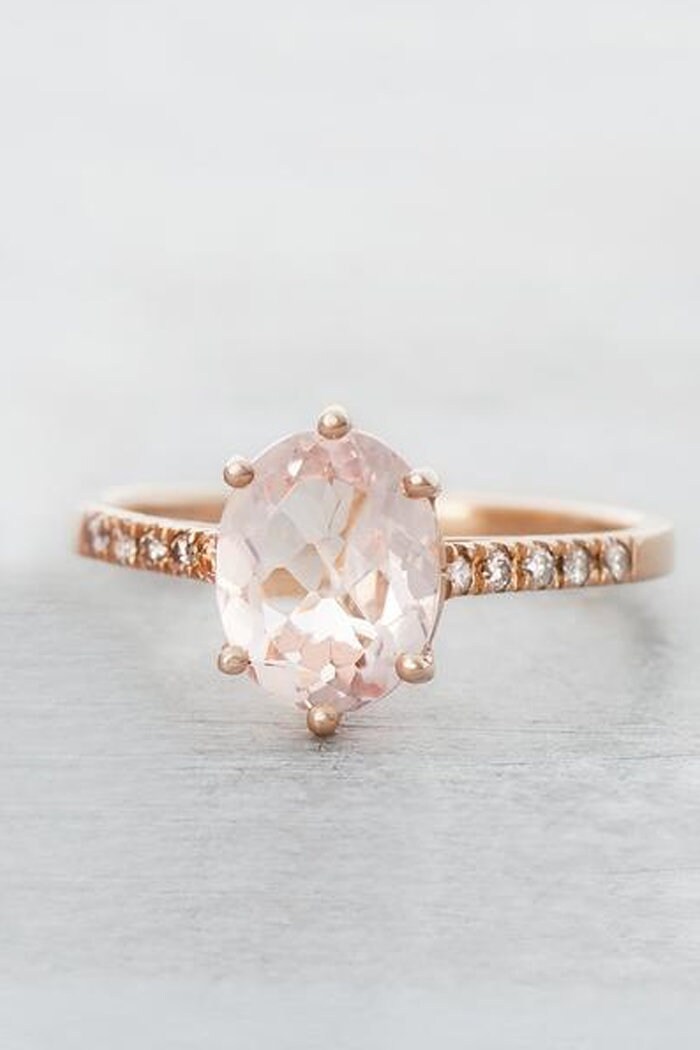 14K Rose Gold & Diamant Morganit Marietta Ring 14K Rose Gold & Diamant Morganit Marietta Ring von ElisePerelman