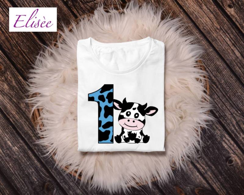 1. Geburtstag Junge "Kalb, Muh" Personalisiert | Bügelprint Geschenk Aufmerksamkeit von EliseeShop