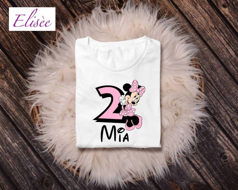 2. Geburtstag Body Mädchen "Rosa Maus" Personalisiert | Bügelprint Geschenk Aufmerksamkeit von EliseeShop