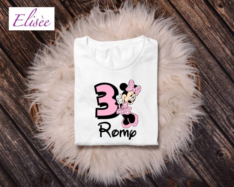 3. Geburtstag Body Mädchen "Rosa Maus" Personalisiert | Bügelprint Geschenk Aufmerksamkeit von EliseeShop