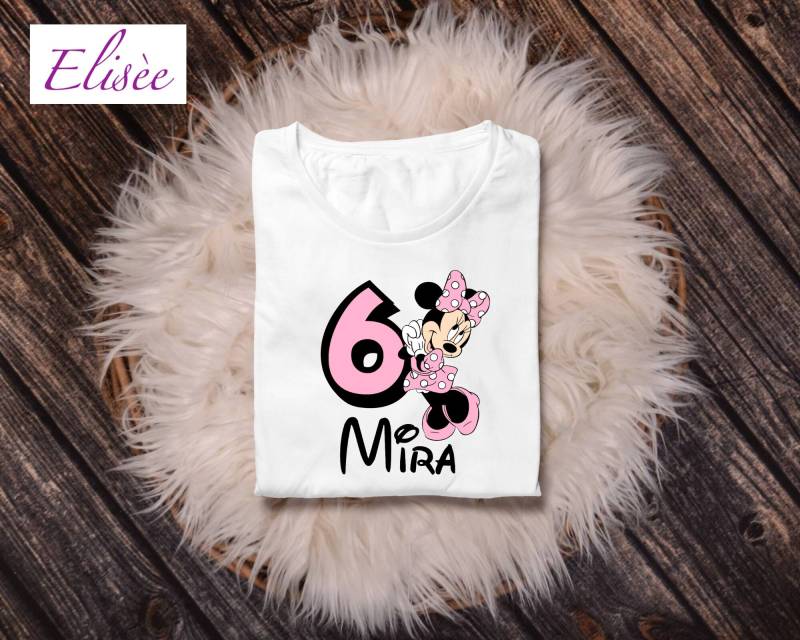 6. Geburtstag Body Mädchen "Rosa Maus" Personalisiert | Bügelprint Geschenk Aufmerksamkeit von EliseeShop