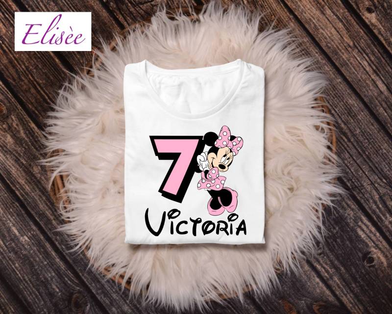 7. Geburtstag Body Mädchen "Rosa Maus" Personalisiert | Bügelprint Geschenk Aufmerksamkeit von EliseeShop