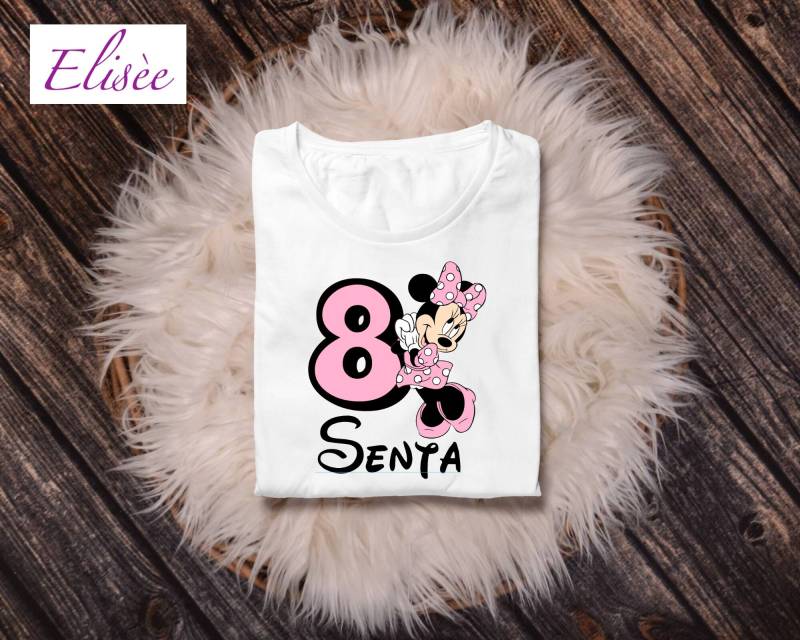 8. Geburtstag Body Mädchen "Rosa Maus" Personalisiert | Bügelprint Geschenk Aufmerksamkeit von EliseeShop