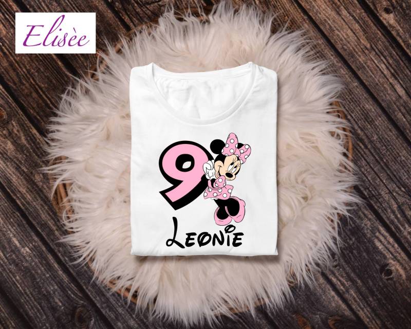 9. Geburtstag Body Mädchen "Rosa Maus" Personalisiert | Bügelprint Geschenk Aufmerksamkeit von EliseeShop