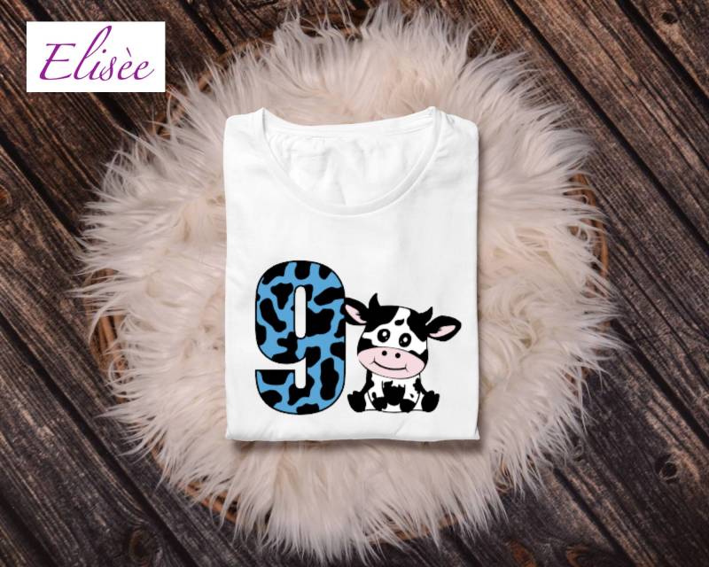 9. Geburtstag Junge "Kalb, Muh" Personalisiert | Bügelprint Geschenk Aufmerksamkeit von EliseeShop