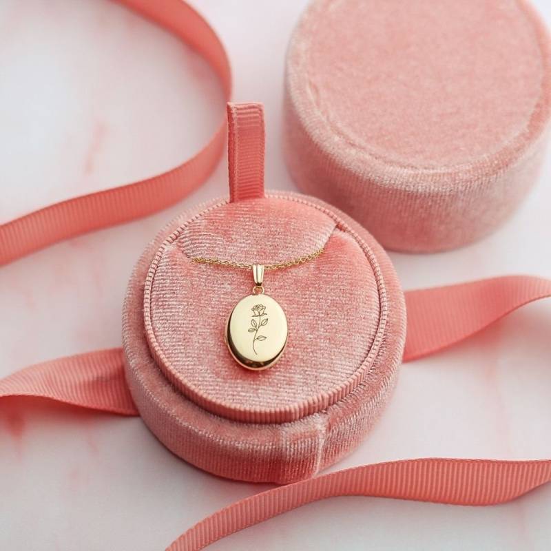 Personalisierte Geburt Blume Medaillon Juni Geburtstag Geschenk Für Mutter Tochter Halskette Juli August von StoryHouseGoods