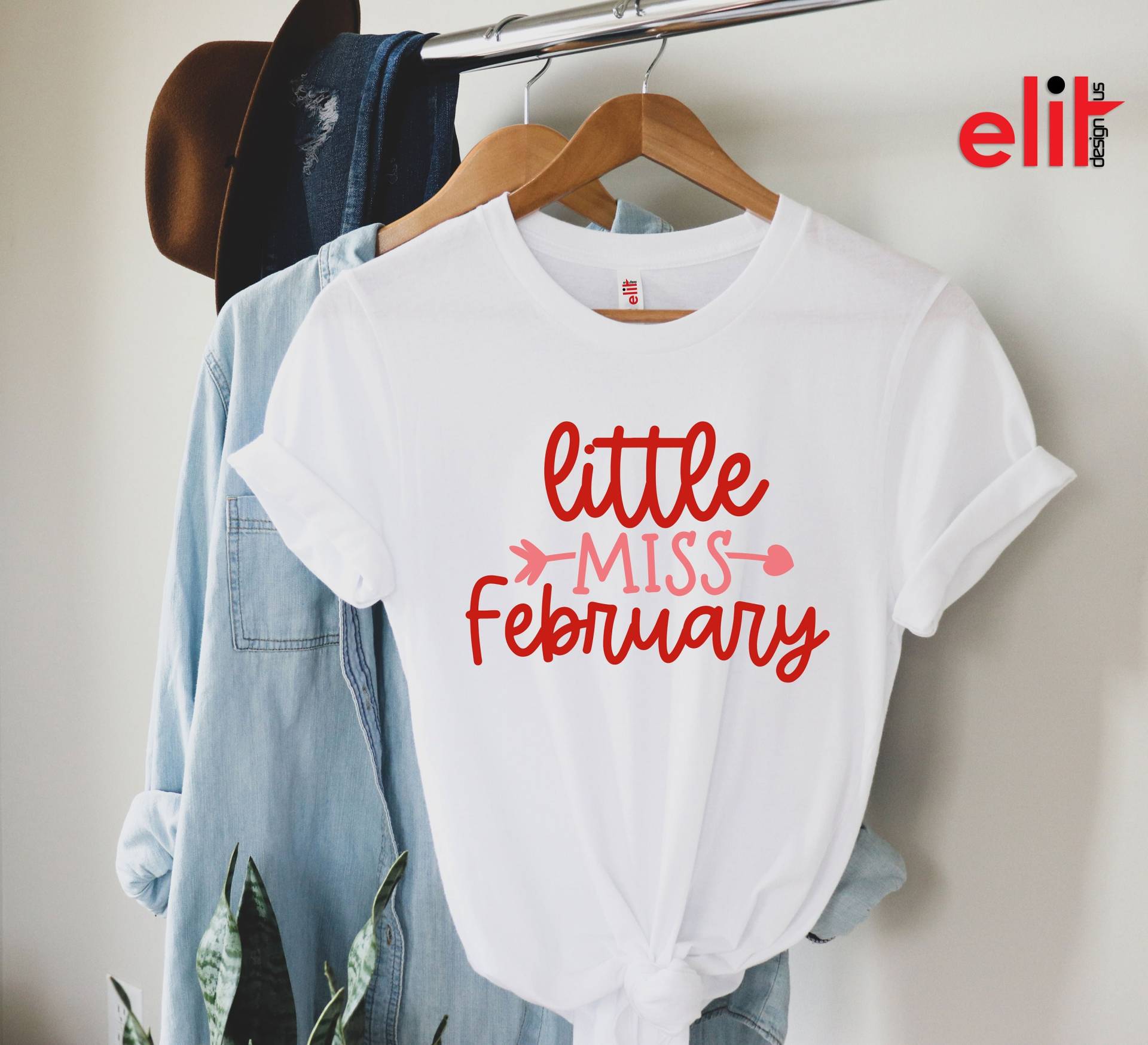 Kleines Fräulein Februar Shirt, Miss Valentine Valentinstag Kinder Geschenk, Mädchen Shirt von ElitDesignUS