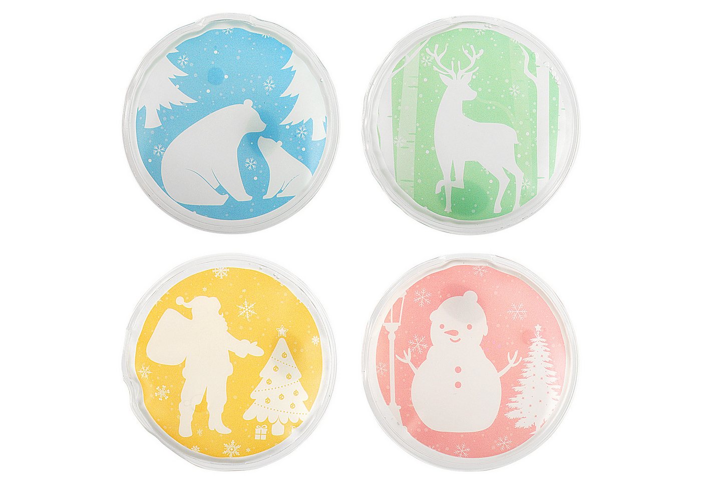 ElitVita Handwärmer 4/8 Stücke Taschenwärmer, Wiederverwendbar, Weihnachtsmotive, 4-tlg., für Weihnachtsgeschenke Büro Winter unterwegs von ElitVita