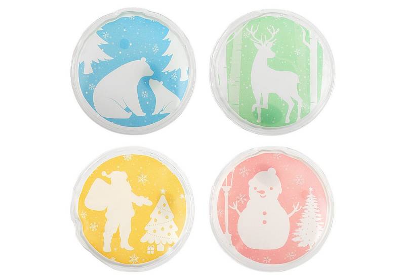 ElitVita Handwärmer 4/8 Stücke Taschenwärmer, Wiederverwendbar, Weihnachtsmotive, 4-tlg., für Weihnachtsgeschenke Büro Winter unterwegs von ElitVita