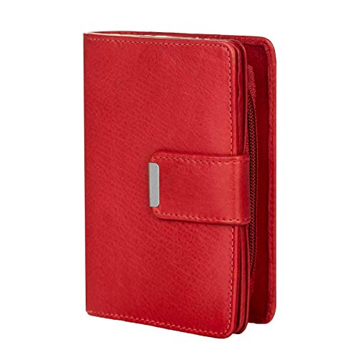 Elitar Geldbörse Damen Leder Klein RFID Schutz Portmonee mit Kartenfächer (Rot) von Elitar