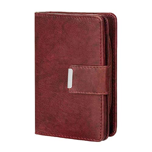 Elitar Geldbörse Damen Leder Klein RFID Schutz Portmonee mit Kartenfächer Lila von Elitar