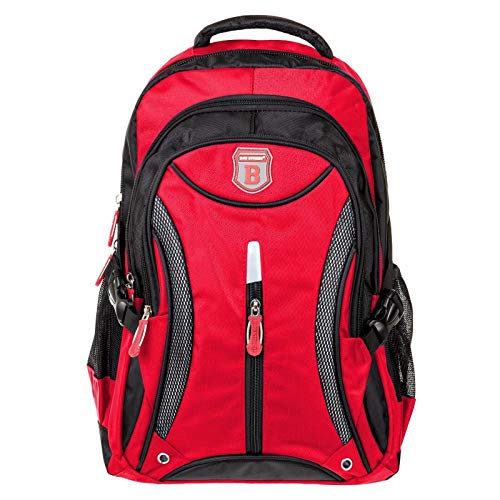 Rucksack Wanderrucksack Schulrucksack Damen Herren Kinder Sporttasche Daypack Rot von Elitar