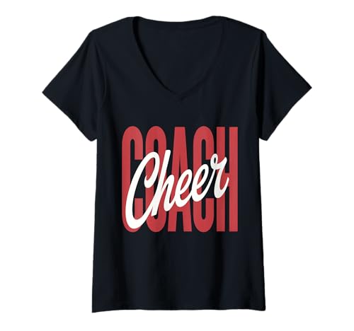 Damen Cheer Coach Bekleidung Cheerleading Teamcoach T-Shirt mit V-Ausschnitt Damen Cheer Coach Bekleidung Cheerleading Teamcoach T-Shirt mit V-Ausschnitt von Elite Cheer Spirit Co.