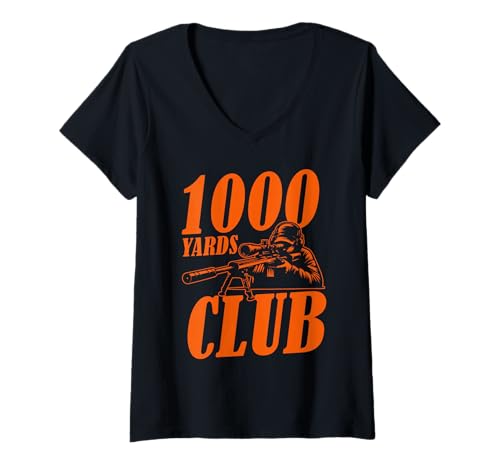 Damen 914 m Club Sniper Design T-Shirt mit V-Ausschnitt Damen 914 m Club Sniper Design T-Shirt mit V-Ausschnitt von Elite Marksman Apparel