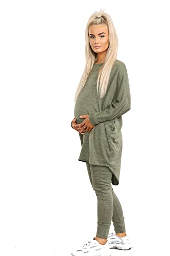 Elite Pleasure 2-teiliges Schwangerschafts-Trainingsanzug-Set für Damen, hohes und niedriges Oberteil und Hose, Umstandsmode, lässig, Loungewear, Sweatshirt, Damen-Pyjama-Set, Nachtwäsche mit Elite Pleasure 2-teiliges Schwangerschafts-Trainingsanzug-Set für Damen, hohes und niedriges Oberteil und Hose, Umstandsmode, lässig, Loungewear, Sweatshirt, Damen-Pyjama-Set, Nachtwäsche mit von Elite Pleasure