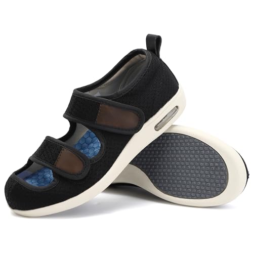 Elitechoice Diabetiker-Schuhe für Damen, breite Breite, ältere Menschen, verstellbarer Verschluss, leicht, atmungsaktiv, geschwollene Füße, Walking, Ödeme, Sneakers, 02 Schwarz, 36 EU Weit Elitechoice Diabetiker-Schuhe für Damen, breite Breite, ältere Menschen, verstellbarer Verschluss, leicht, atmungsaktiv, geschwollene Füße, Walking, Ödeme, Sneakers, 02 Schwarz, 36 EU Weit von Elitechoice