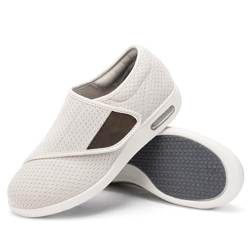 Elitechoice Diabetiker-Schuhe für Damen, breite Breite, ältere Menschen, verstellbarer Verschluss, leicht, atmungsaktiv, geschwollene Füße, Walking, Ödeme, Sneakers, 15 Beige, 37.5 EU Weit Elitechoice Diabetiker-Schuhe für Damen, breite Breite, ältere Menschen, verstellbarer Verschluss, leicht, atmungsaktiv, geschwollene Füße, Walking, Ödeme, Sneakers, 15 Beige, 37.5 EU Weit von Elitechoice