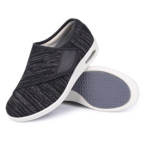 Elitechoice Diabetiker-Schuhe für Damen, breite Breite, ältere Menschen, verstellbarer Verschluss, leicht, atmungsaktiv, geschwollene Füße, Walking, Ödeme, Sneakers, 15 Black Grey, 41 EU Weit Elitechoice Diabetiker-Schuhe für Damen, breite Breite, ältere Menschen, verstellbarer Verschluss, leicht, atmungsaktiv, geschwollene Füße, Walking, Ödeme, Sneakers, 15 Black Grey, 41 EU Weit von Elitechoice