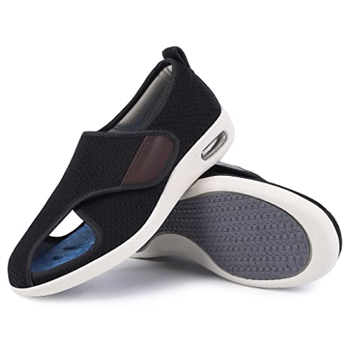 Elitechoice Diabetiker-Schuhe für Damen, breite Breite, ältere Menschen, verstellbarer Verschluss, leicht, atmungsaktiv, geschwollene Füße, Walking, Ödeme, Sneakers, 48 Schwarz, 39.5 EU Weit Elitechoice Diabetiker-Schuhe für Damen, breite Breite, ältere Menschen, verstellbarer Verschluss, leicht, atmungsaktiv, geschwollene Füße, Walking, Ödeme, Sneakers, 48 Schwarz, 39.5 EU Weit von Elitechoice