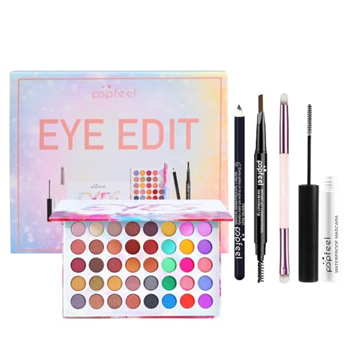 Alles in Einem Make up Set für Augen, 40 Farben Lidschatten Palette mit Mascara Augenbrauenstift Eyeliner Kosmetikpinsel, Augen Schmink Geschenkset für Teenager Mädchen Frauen Kosmetische von Elitecran