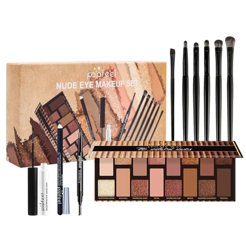 Professional Makeup Lidschattenpalette, Shadow Palette, Eyeshadow Make Up Kosmetik, Vegane Augenpalette Smokey Eyes Glitter Gepresster Puder Lidschatten Palette Nudetöne mit Spiegel, 16 Farbtöne (A) von Elitecran