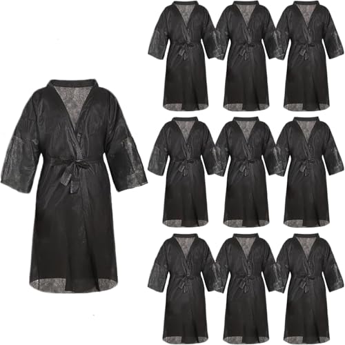 Elitzia 10Pcs Einweg Bademantel Kimono Bademantel Reise Bademantel Einweg Salon Robe Non Woven Fabric Spa Robe Wasserdichte und Atmungsaktive Sauna Bademantel Geeignet für Spa Sauna ET1748 100 x 68cm von Elitzia