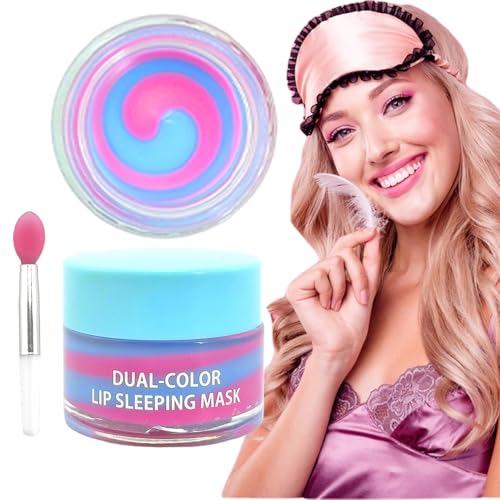 Natürliche Lippenmaske Overnight Swirl Lip Balm Mini Lip Sleeping Maske Hyaluronsäure Repair Chapped Cracked Lip Care Lippen Nährende feuchtigkeitsspendende weiche glatte Lippen Vegane Grausamkeitsfre von Elitzia