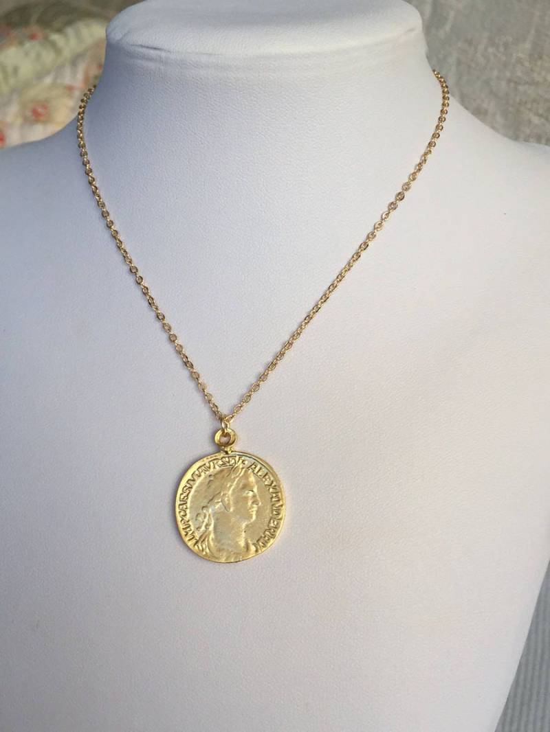 Goldmünze Halskette Griechenland Medaillon Lange Schmuck Männer Gold Goldmünze Halskette Griechenland Medaillon Lange Schmuck Männer Gold von Eliyan