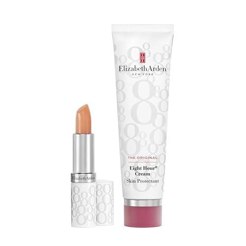 Elizabeth Arden Eight Hour Cream – Feuchtigkeitscreme 50 ml & Eight Hour Cream – Lip Protectant Stick, intensive Lippenpflege, Lipbalm für geschmeidige Lippen, Lippenstift mit LSF 15 von Elizabeth Arden