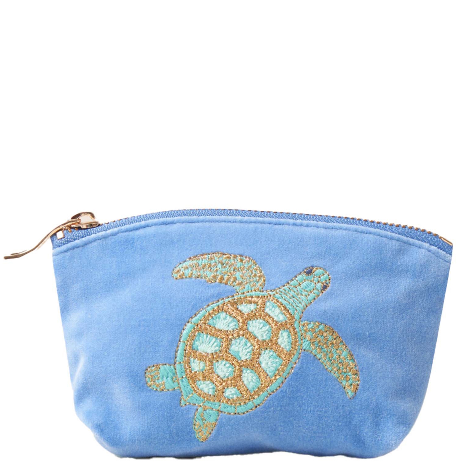 Elizabeth Scarlett Turtle Conservation Caribbean Blue Velvet Coin Purse von Elizabeth Scarlett