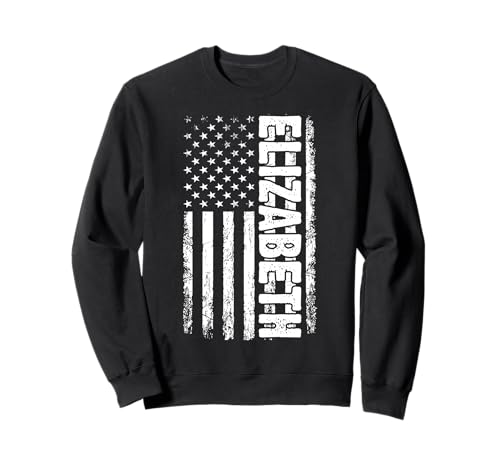 Elizabeth persönlicher Name American Flag Retro Frauen Sweatshirt Elizabeth persönlicher Name American Flag Retro Frauen Sweatshirt von Elizabeth Specialized First Girl Woman Name Tee