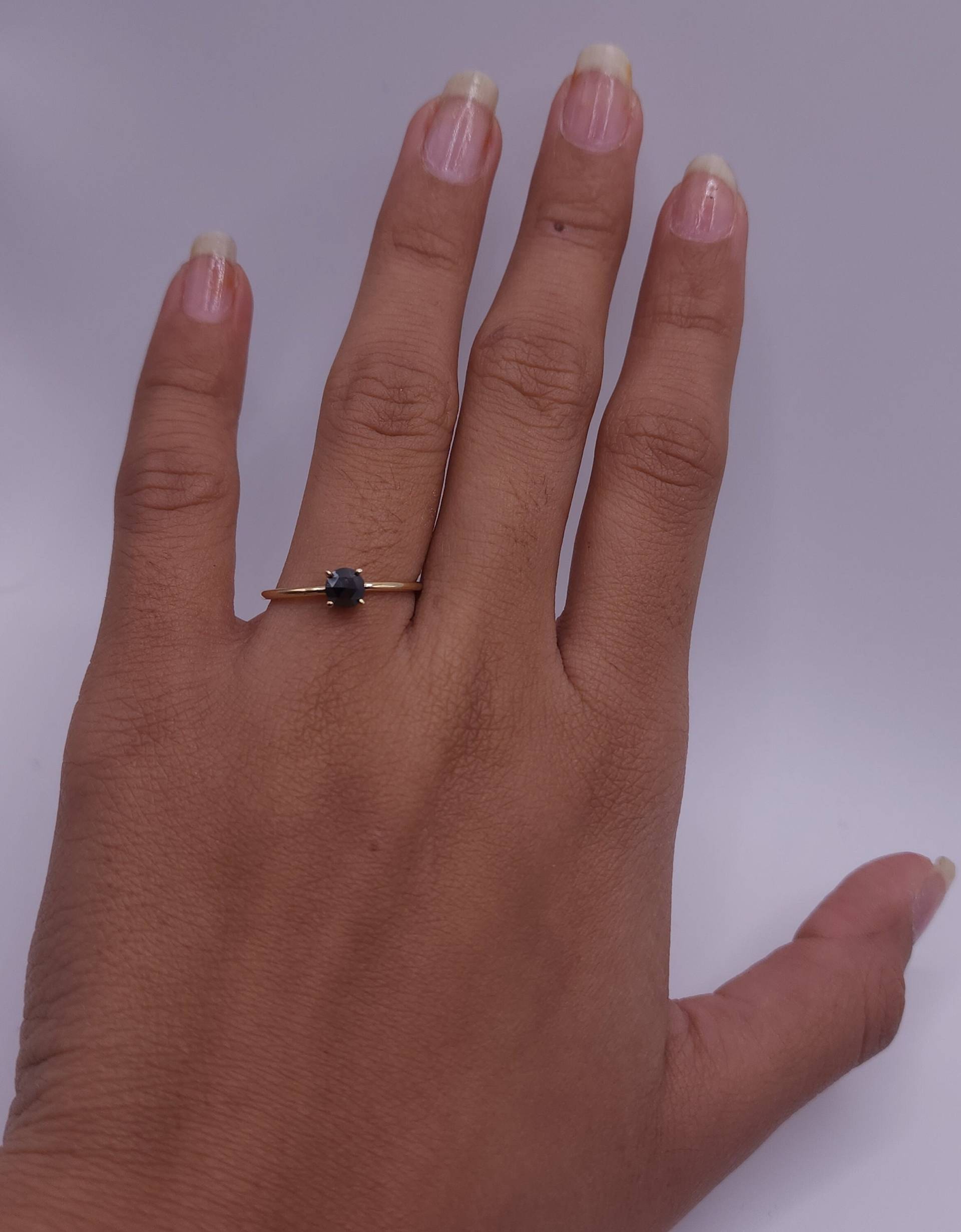 0.30 Ct Diamant Ring, 14K Schwarzer Diamantring, Echter Gold Ring von ElizabethJewelryInc