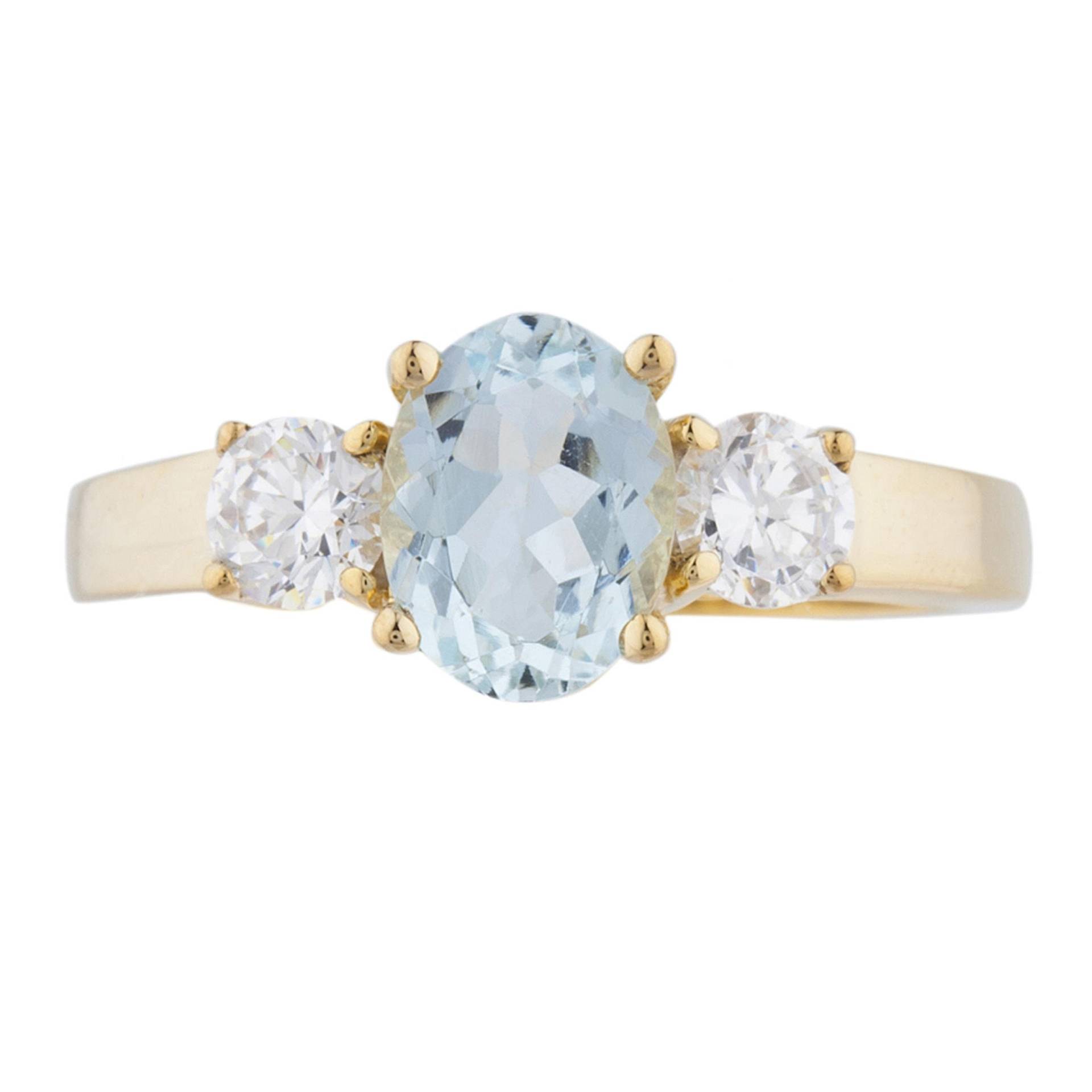 1.50 Ct Natürlicher Aquamarinring, Ovaler Ring Aus Sterlingsilber, März Geburtssteinring von ElizabethJewelryInc