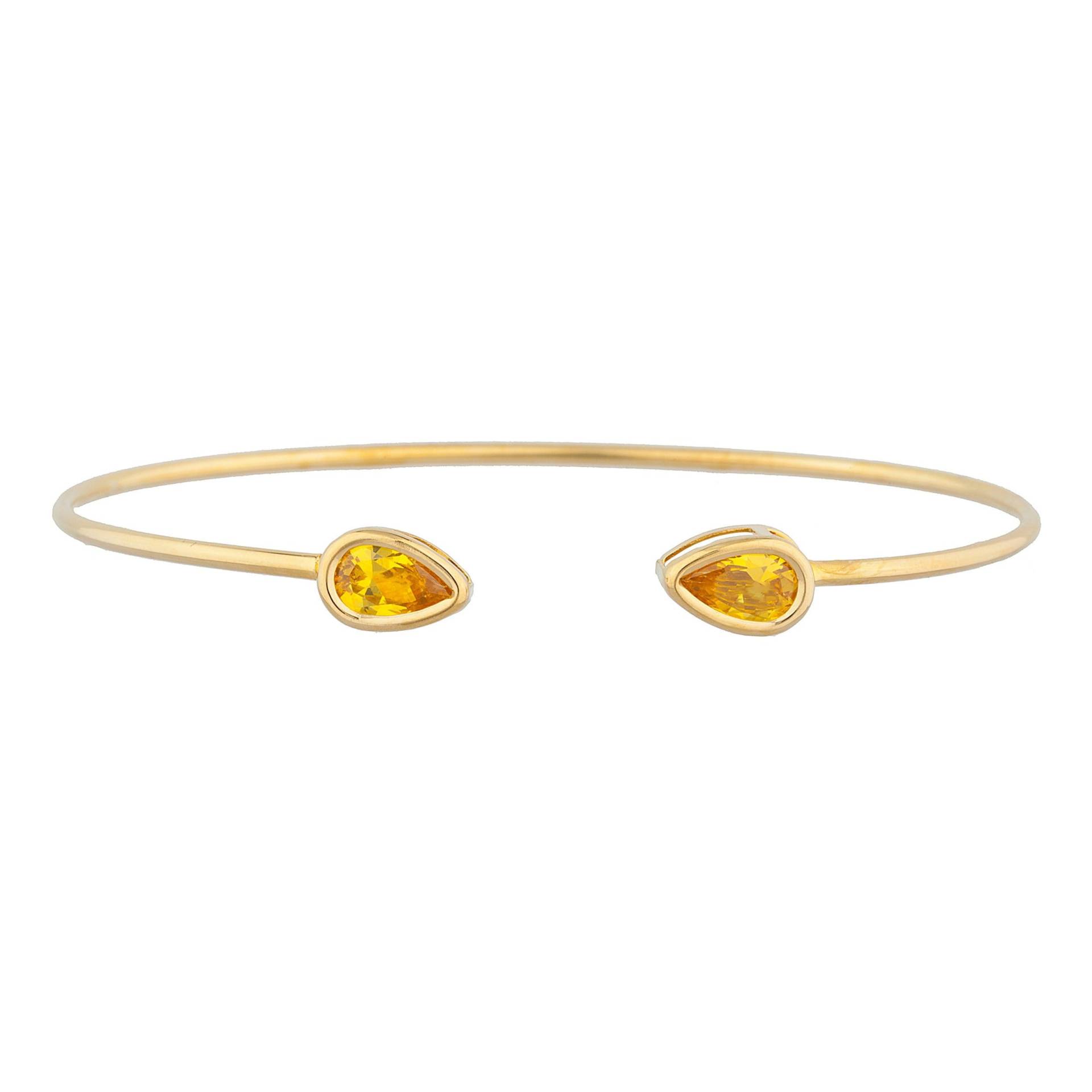 14K Gold Citrin Armreif, Gelber Teardrop Lünette Armband, Offene Manschette Flexibler November Birthstone Armband 14K Gold Citrin Armreif, Gelber Teardrop Lünette Armband, Offene Manschette Flexibler November Birthstone Armband von ElizabethJewelryInc