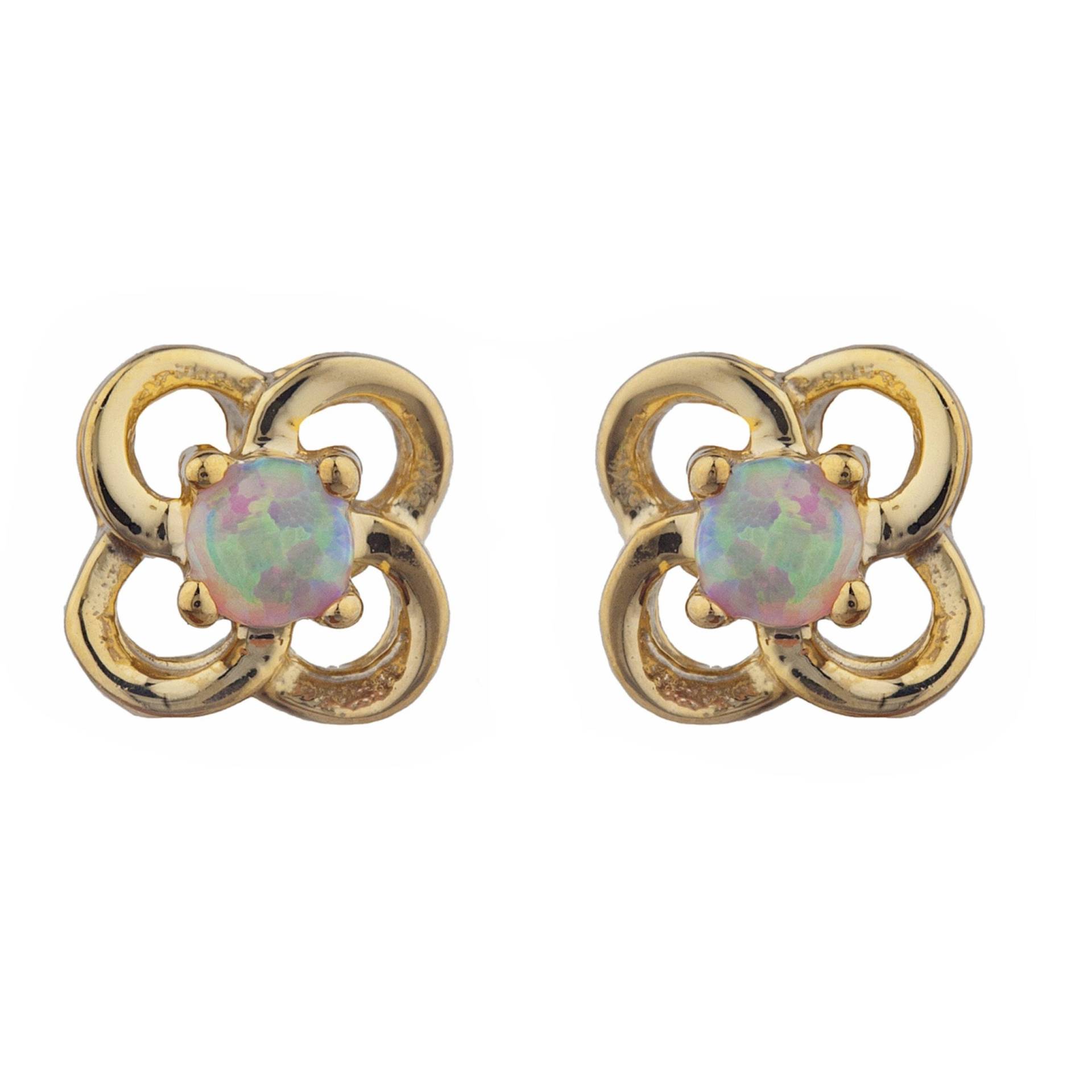 14K Gold Pink Opal Ohrringe, Ohrstecker, Knoten Oktober Birthstone Ohrringe von ElizabethJewelryInc