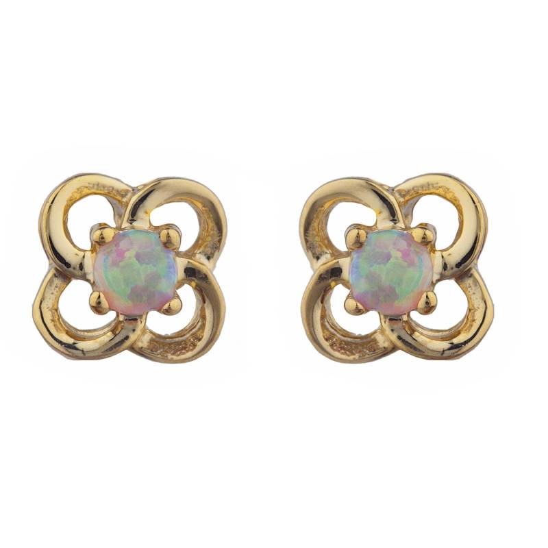 14K Gold Pink Opal Ohrringe, Ohrstecker, Knoten Oktober Birthstone Ohrringe von ElizabethJewelryInc