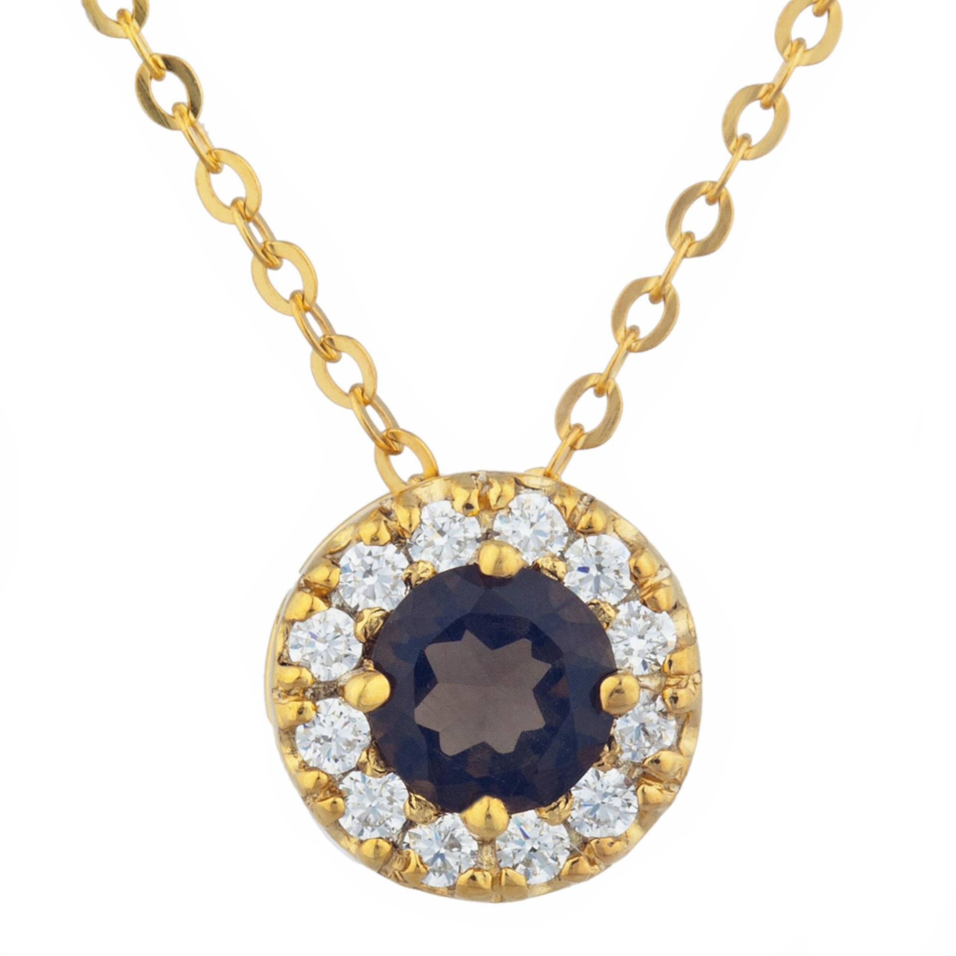 14Kt Gold 0, 50 Ct Echte Rauchige Topas Halo Design Anhänger Halskette Geschenk Für Ihre Zierliche Brautjungfer Braut Hochzeitsschmuck von ElizabethJewelryInc